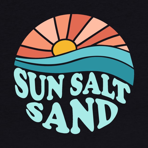 Sun Salt Sand Retro sunset by Shanti-Ru Design